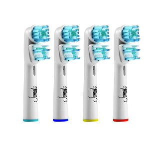 Jumalu Dual Clean opzetborstels geschikt voor Oral-B - 4-pack