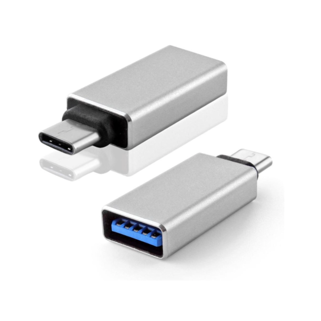 rekruut Profeet Civic USB 3.1 (Type C) naar USB 3.0 (Standaard USB Type) OTG Adapter voor o.a.  iPhone, Macbook en Chromebook - Zilver - Bestdeal4you