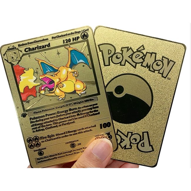 Expliciet noedels Troosteloos Charizard - Pokémon kaart inclusief beschermhoes - Goud - RVS - Bestdeal4you