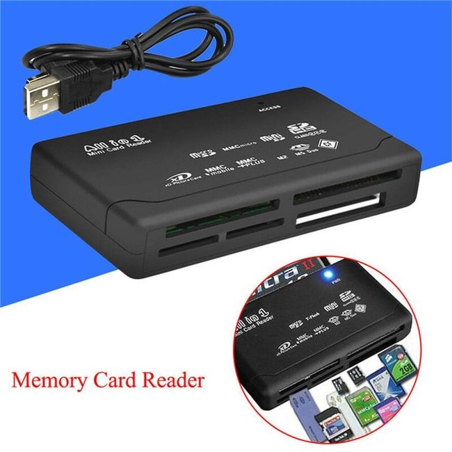 ga winkelen Luchten helemaal All in 1 Mini USB SD Kaart Lezer 2.0 - Micro/Mini SD Kaart Reader - Zwart -  SD Card - Adapter - met USB kabel - Windows - MacOS - Geheugenkaartlezer -  MS/TF/CF/M2/ (Micro/Mini) SD - Bestdeal4you