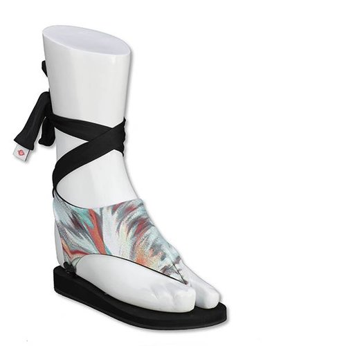 Fabric Sandals Ballet-style Turquoise Tie-dye