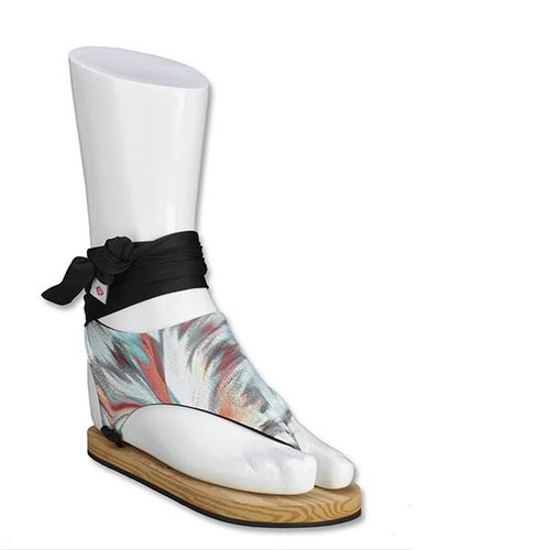 Fabric Sandals Ballet-style Turquoise Tie-dye