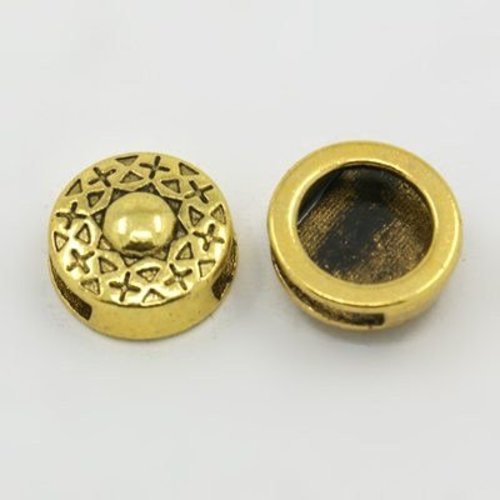 NELLYS 10 x Anhänger Charm Spacer Muschel vergoldet 8x10xx6mm matt Metallperlen