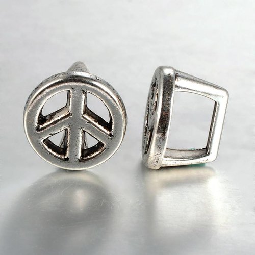 Silver Peace Sign Charm