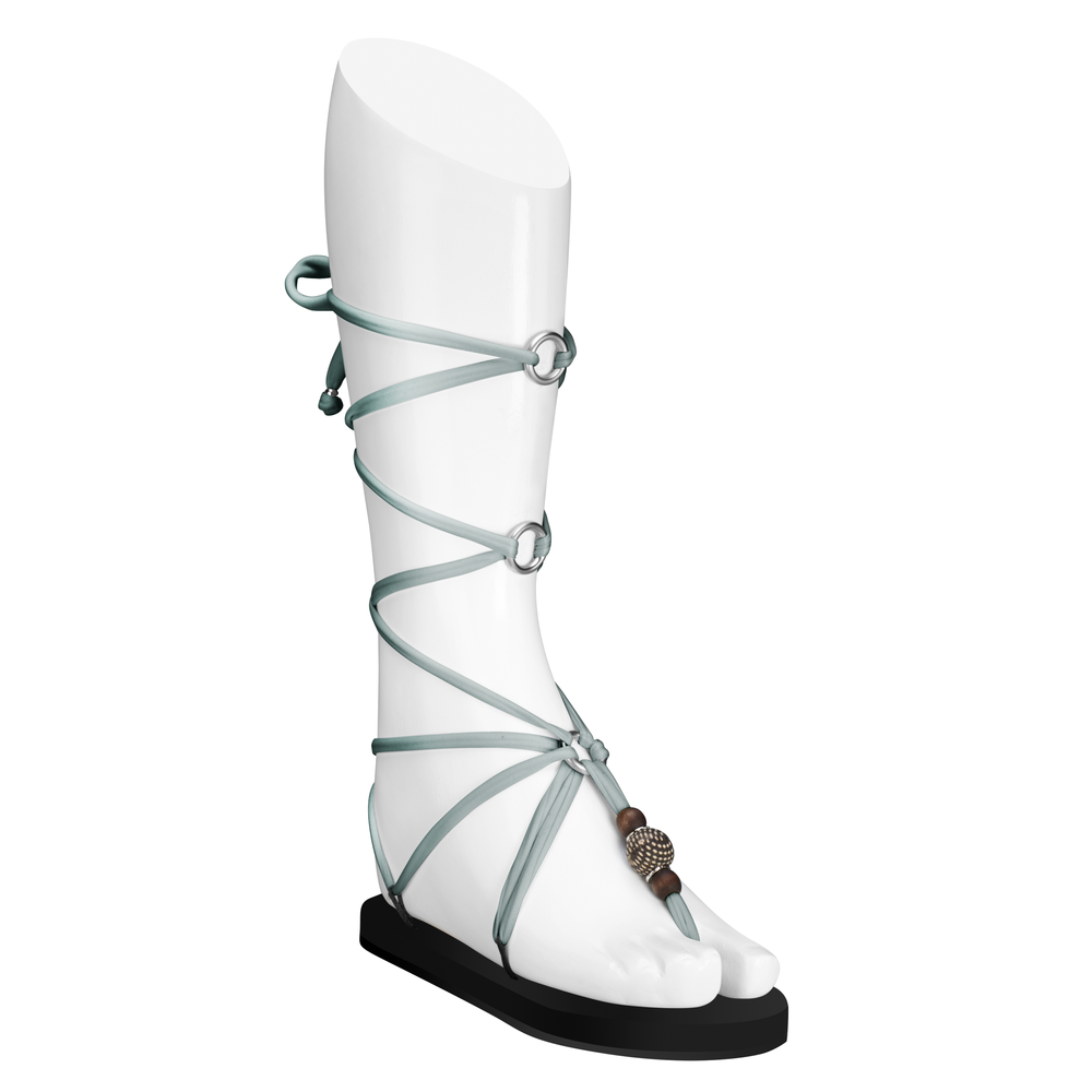 silver lace up sandals