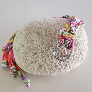 Classic Print Linten Paisley White met Zilveren Ringen