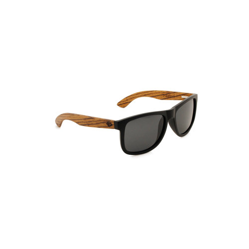 Wooden sunglasses Justin black with polarized grey lens