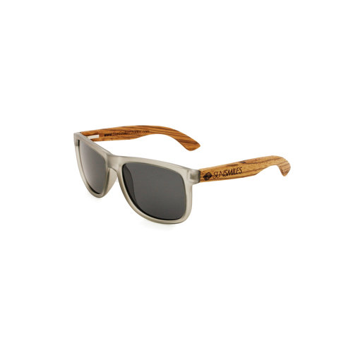 Wooden sunglasses Justin grey with polarized gray lens