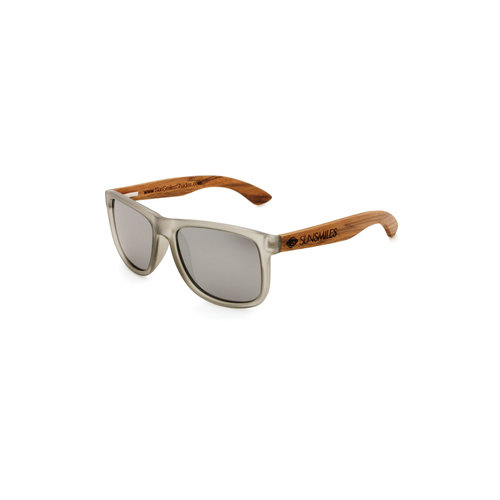 Wooden sunglasses Justin gray with polarized mirror lens