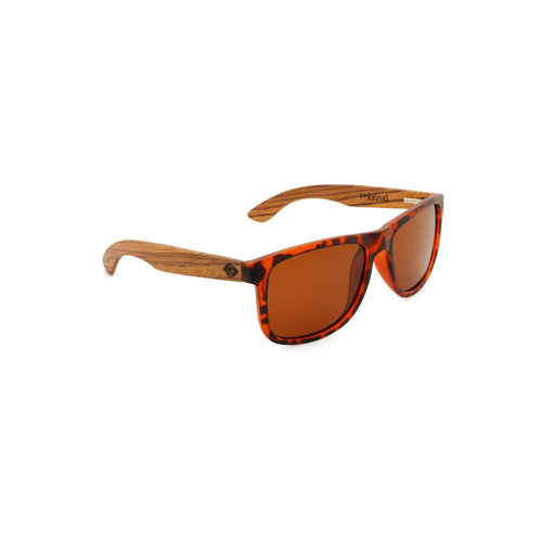 Wooden sunglasses Justin tortoise with polarized brown lens