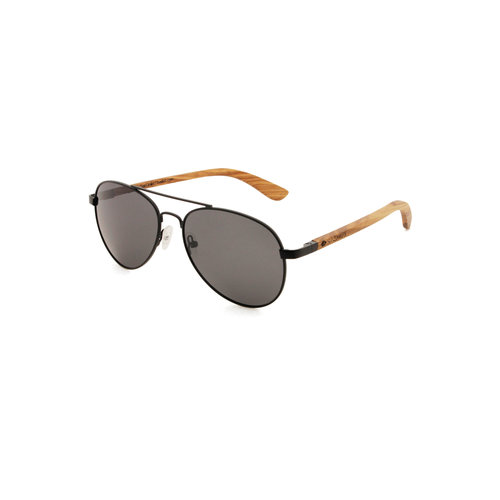 Wooden sunglasses with grey polarized lenses