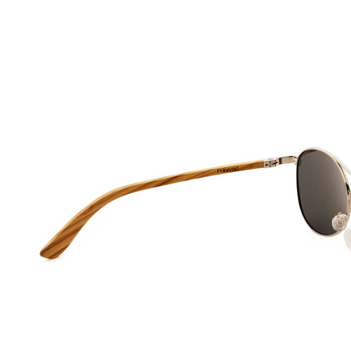 Wooden sunglasses with gray polarized lenses