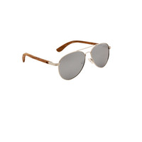 Wooden sunglasses with silver polarized lenses Wooden sunglasses with silver polarized lenses