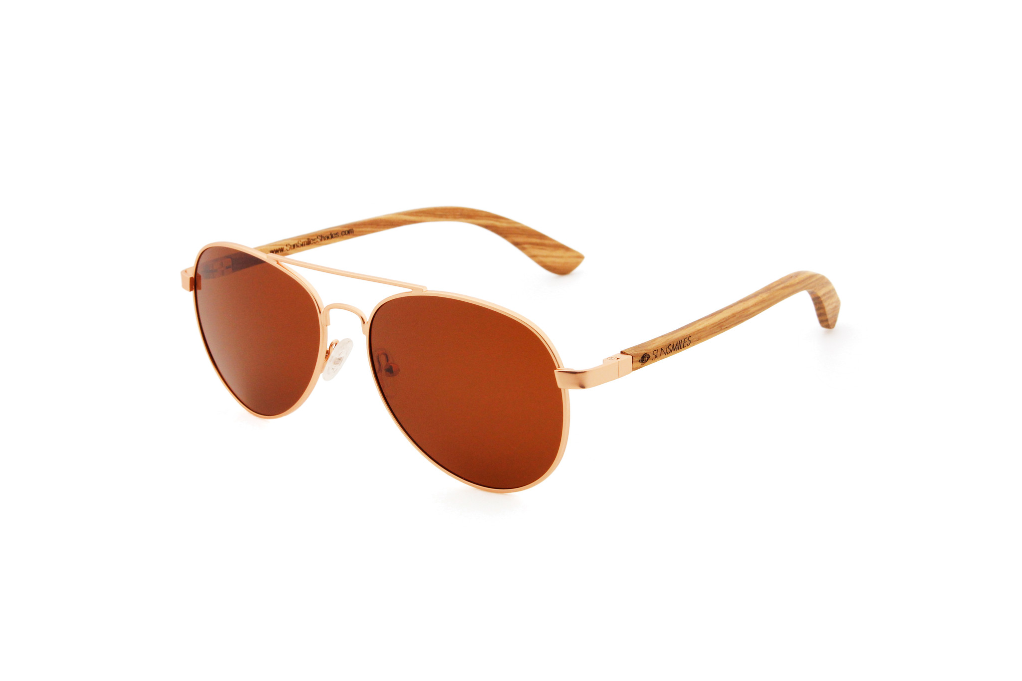 Aviator sunglasses Polarized lens Wooden sunglasses Brown
