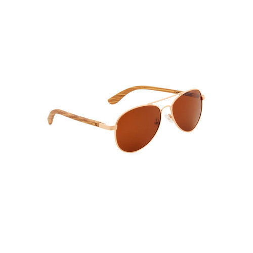Wooden sunglasses with brown polarized lenses