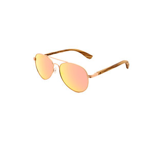 Wooden aviator sunglasses rosé