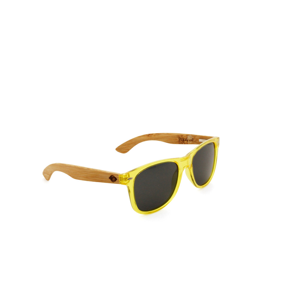 Sonnenbrille mit Rahmen Bambus Sonnenbrille | transparent-gelbem aus