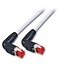 Cat6A S/FTP patchkabel haaks 1 meter - Grijs
