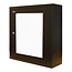 Compacte 3U wandkast - (BxHxD) 600x600x185 - Zwart - glazendeur