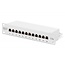 CAT 5e, Class D Patchpaneel, afgeschermd 12-poorts, 1U, 10 inch, grijs