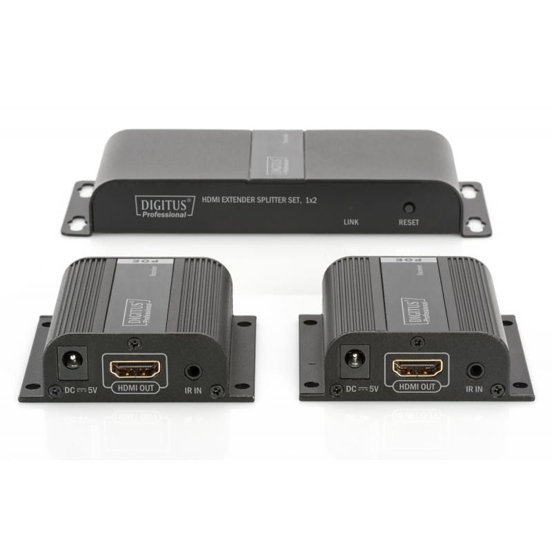 HDMI Extender Splitter Set, 1x2, 40 m over netwerk kabel (CAT6/6a/7) | MP2  Netwerkproducten BV