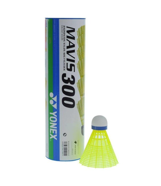 Yonex Mavis 300 geel koker met 6 stuks