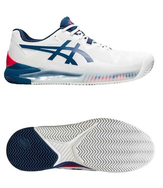 Asics | Gel-Resolution 8 clay White/Mako blue | Heren | Tennis| Padel - VS  sport
