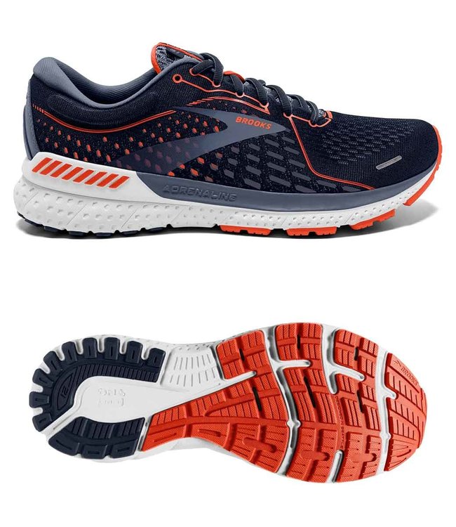 Brooks Adrenaline GTS 21  Wide 2E Navy/Red Clay/Gray