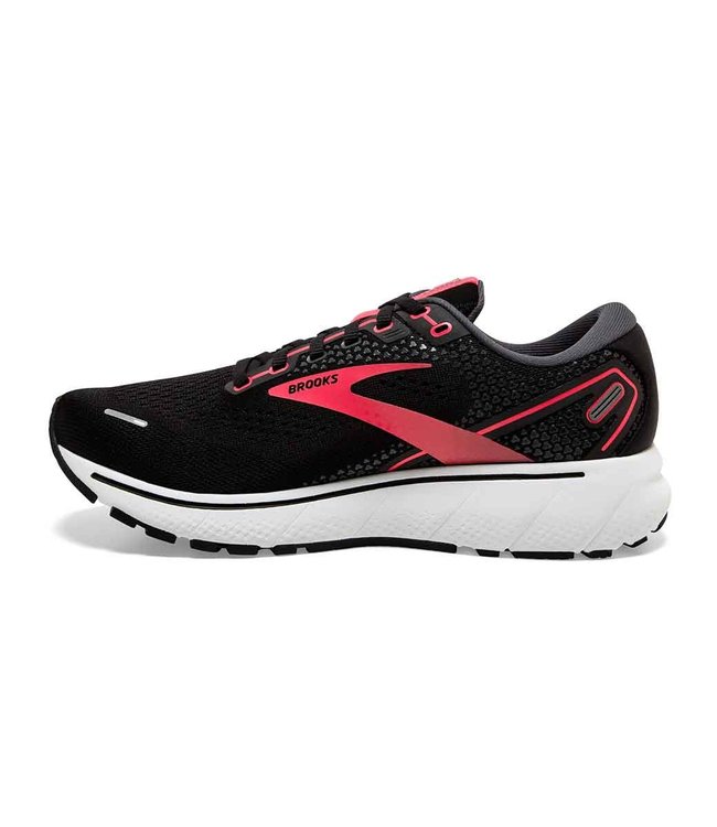 Brooks Ghost 14 W Black/Coral/White  Wide 2E leest