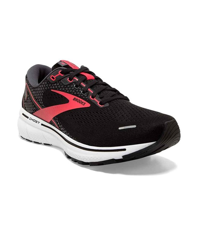 Brooks Ghost 14 W Black/Coral/White  Wide 2E leest