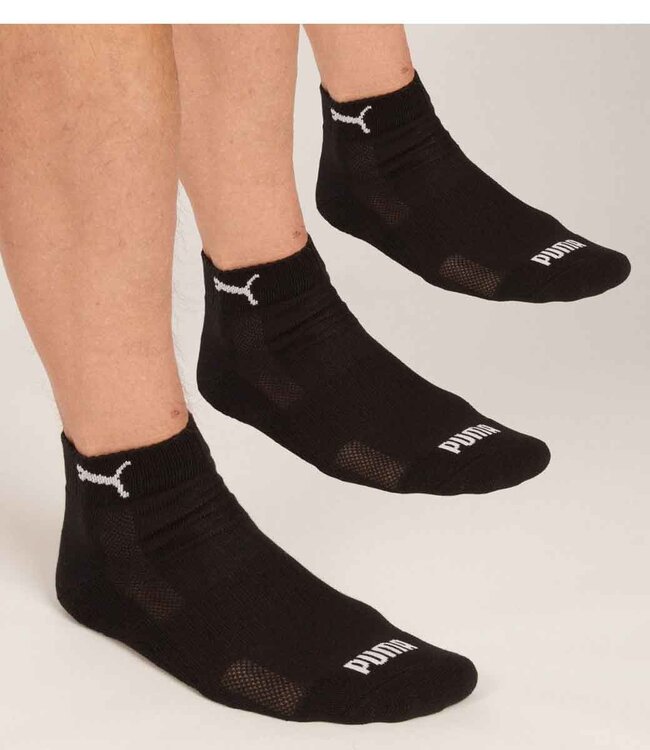 Puma Quarter 3-Pack cushioned zwart
