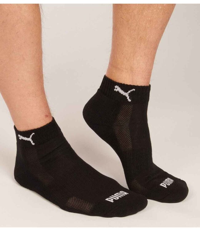 Puma Quarter 3-Pack cushioned zwart