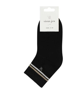 Vieux Jeu Socks Mid Black Stripe