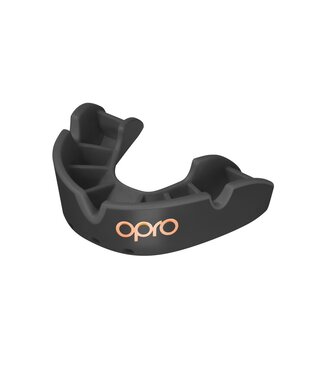 Opro Bronze enhanced fit mouthguard zwart Adult 10+