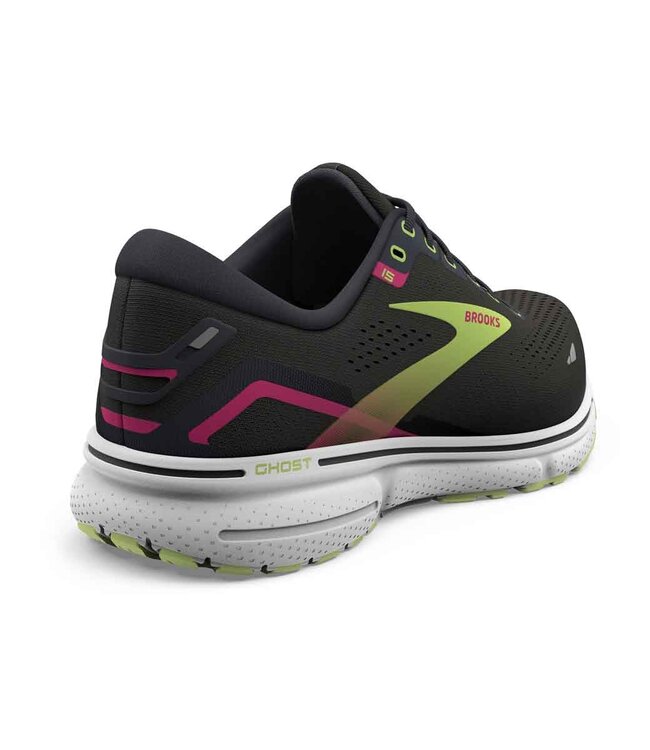 Brooks Ghost 15 dames Black/Ebony/Sharp green