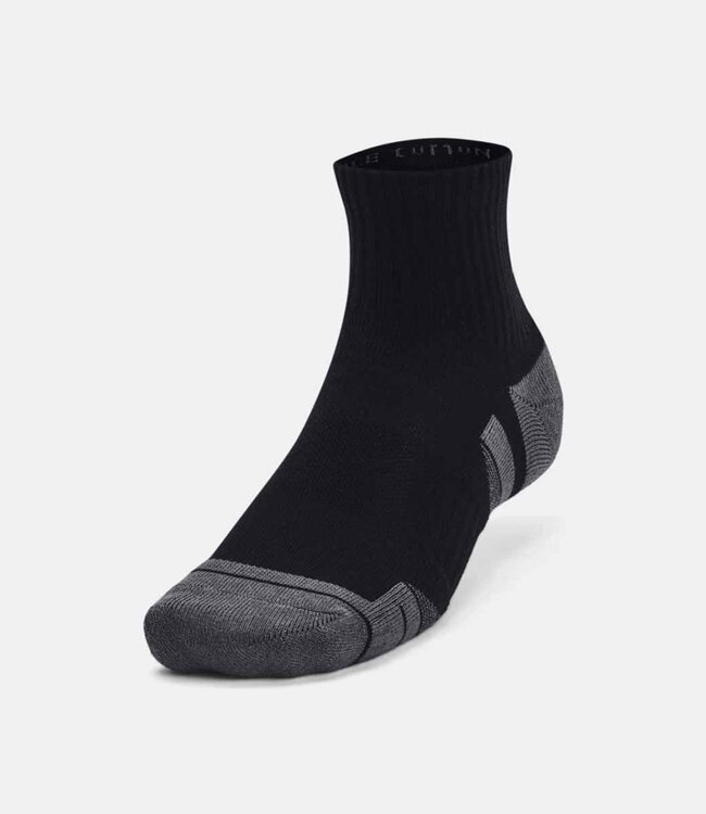 Under Armour Performance Tech Unisex Quarter Socks 3-pack Black
