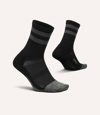 Feetures Elite Light Cushion Mini Crew High Top Stripe Black