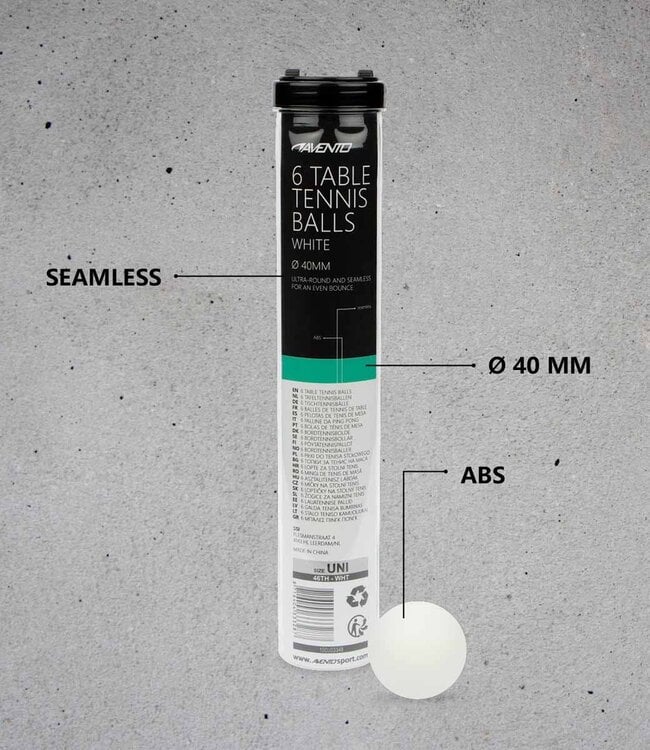 Avento 6 Tafeltennisballen White