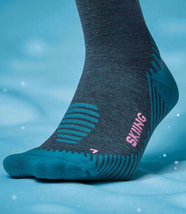 Stox Skiing Merino Socks Teal/Pink