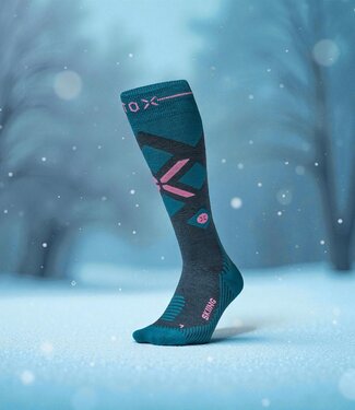 Stox Skiing Merino Socks Teal/Pink women