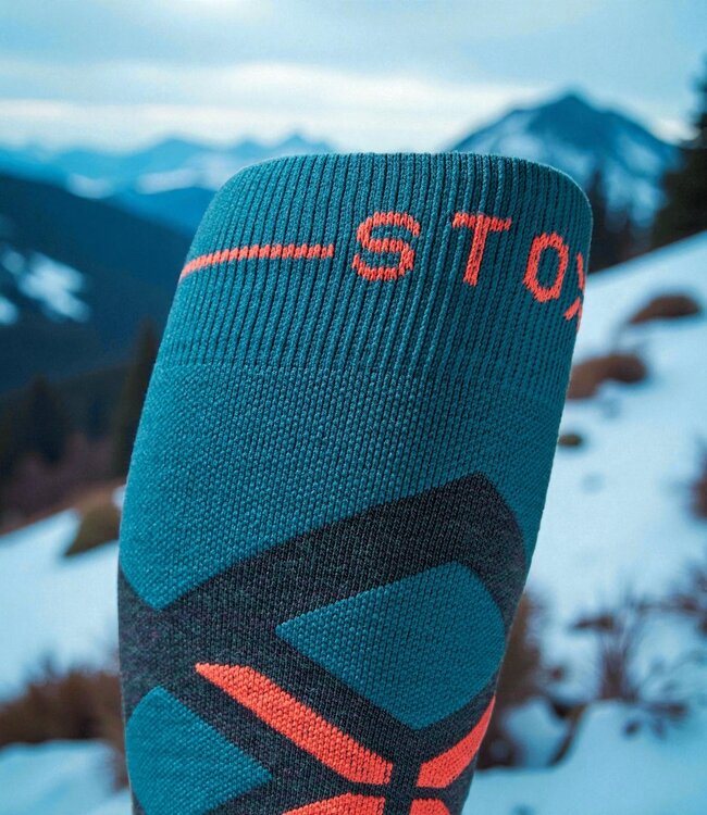 Stox Skiing Merino Socks Men Teal/Red/Fluo