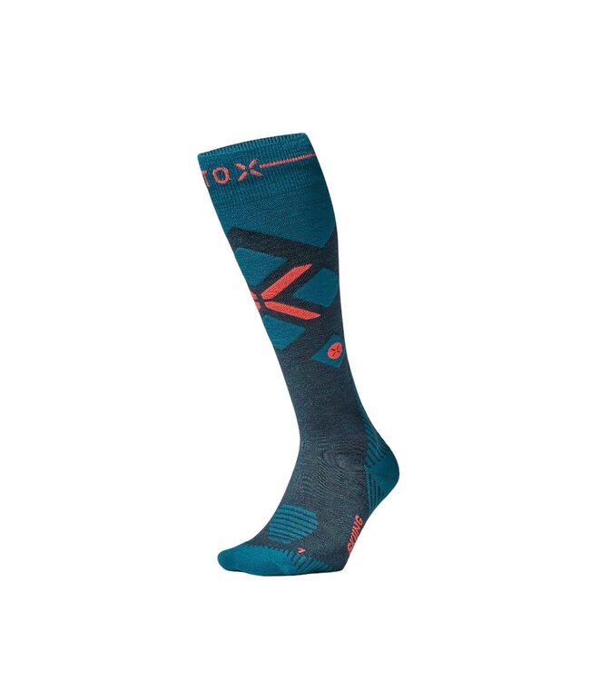 Stox Skiing Merino Socks Men Teal/Red/Fluo