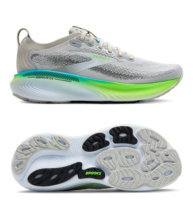 Brooks Adrenaline GTS 25 Men Oyster/Green Gecko/Blue