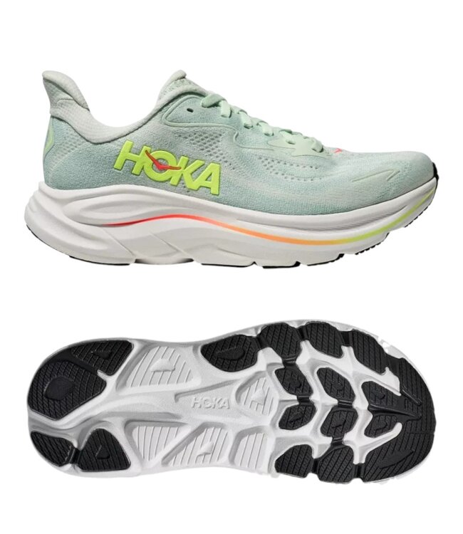 Hoka one one W Clifton 10  Sea Glass/Neon Flame