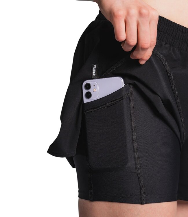 Fusion Womens Run Short Black