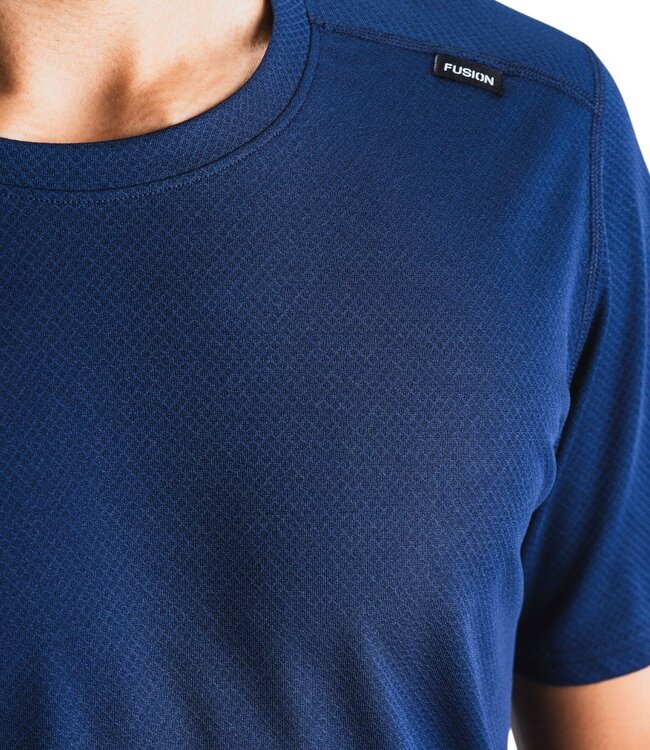 Fusion Mens Tempo One Run T-Shirt Night Blue