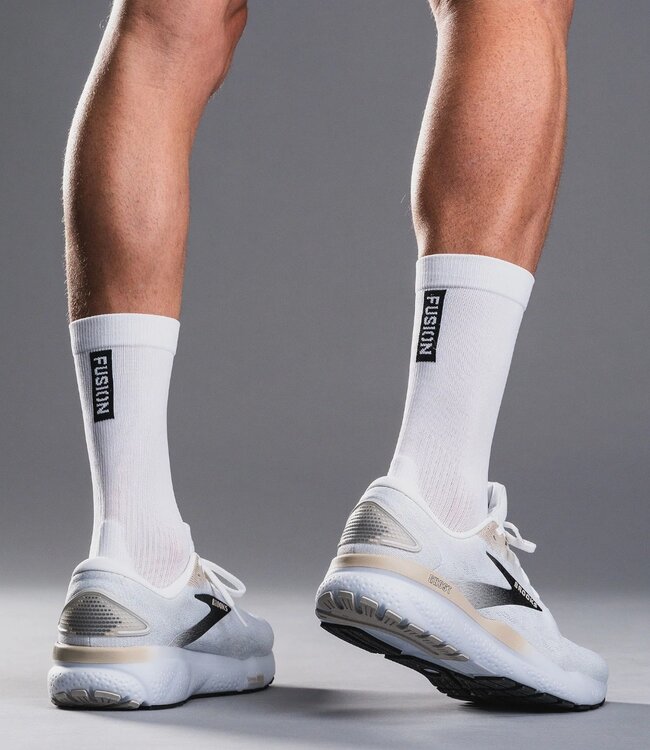 Fusion Men's TEMPO! TWO Run Sock White