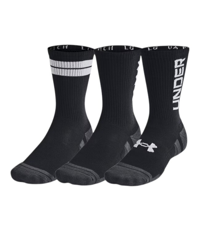 Under Armour Unisex UA Preformance Tech Crew Socks 3-pack Black