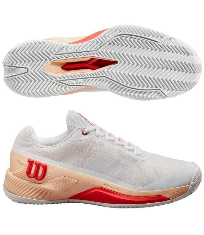 Wilson Rush Pro 4.0 W Clay White / Peach/ Infrared
