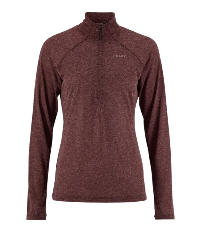 Craft Wool LS Tee W Dk Fig/Melange